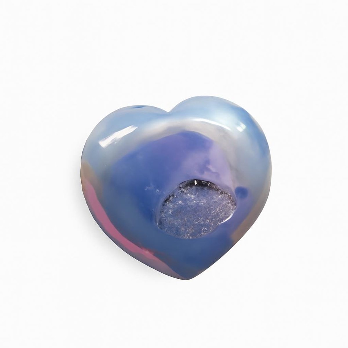 S4H - Aura kwarts gepolijst Hart - 56 gram - 5,5 cm breed