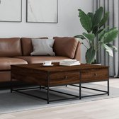 Houten Lift Top Salontafel Moderne Ovale Theetafel met Opslag en 360 Roterende Lekvrije Dienblad Rustieke Bruine Lift Tafelblad Eettafel voor Woonkamer