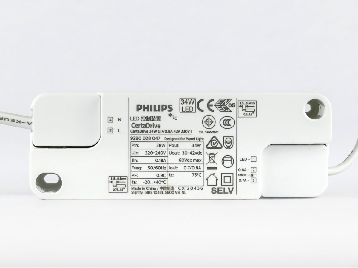 Philips Certadrive - LED Driver 32W - 800mA - Flikkervrij - DC connector - Energiezuinig