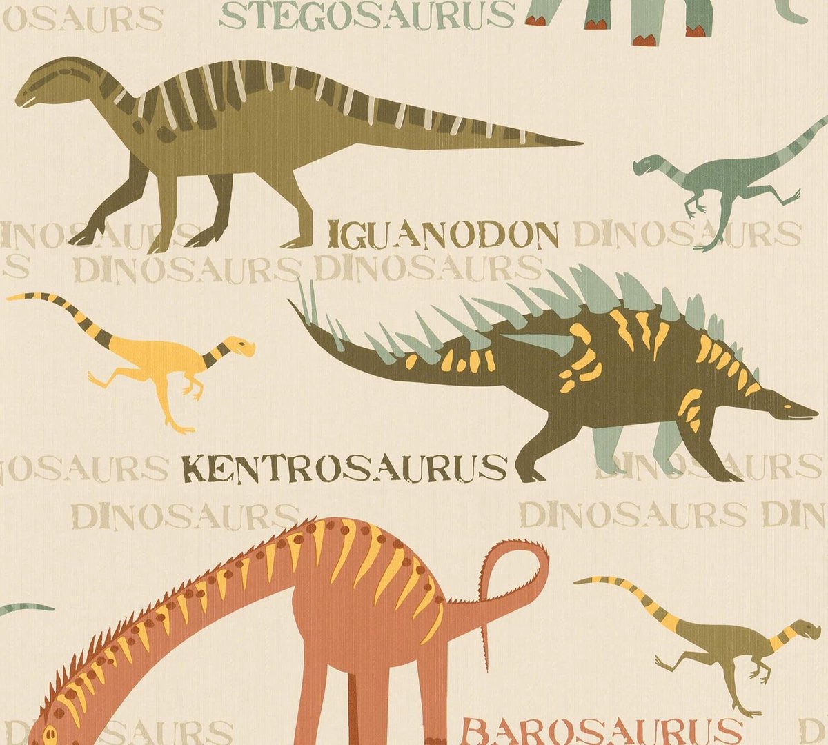 Studio Swaai – Retro Dino Safari Behang | Multicolor SW-73-DS01