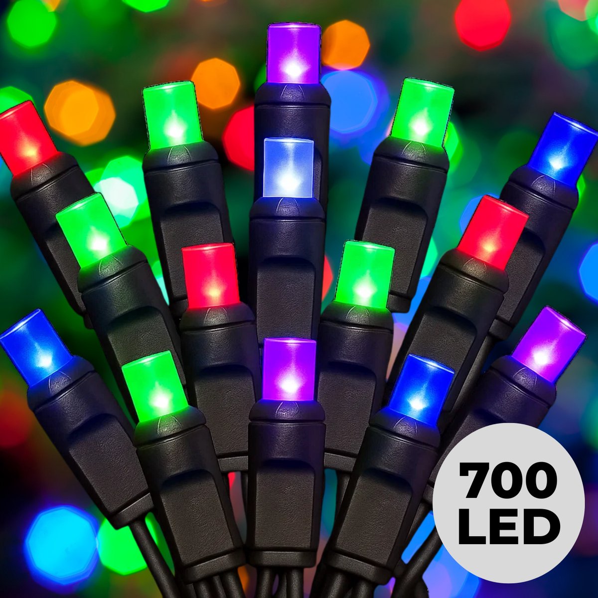 Lomera Kerstverlichting 14 Meter - 700 LED Lampjes - Multicolor Verlichting - Binnen en Buiten - Clusterverlichting - Boom van 210cm - Sfeervolle Lichteffecten - Energiezuinige Led's - 8 Lichtfuncties - Kerstboomverlichting
