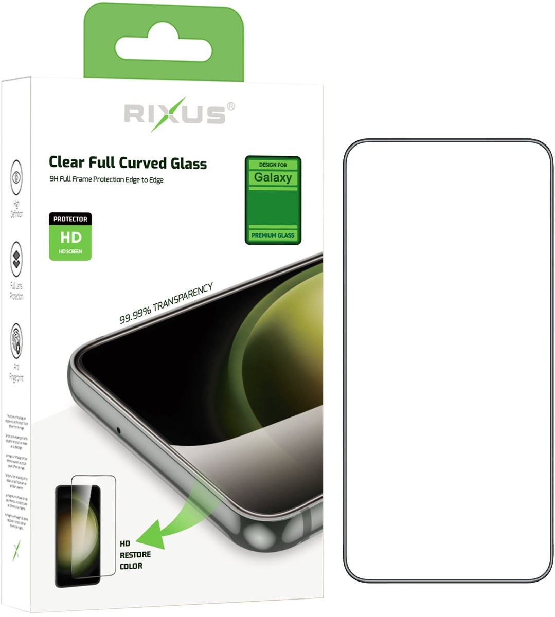 Rixus Clear HD Full Curved Edge Tempered Glass For Samsung Galaxy A25