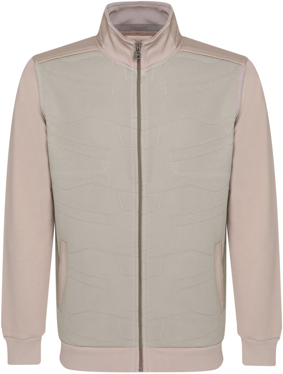 Gabbiano Vest Geometrisch Knitted Patroon Vest 425745 Taupe Mannen Maat - M