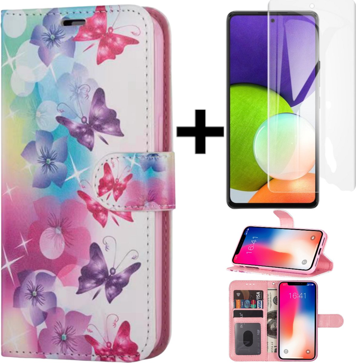 A15 hoesje/ Print Book Case Geschikt voor Samsung Galaxy A15 5g/4g - Telefoonhoesje-portemonnee hoesje kaarthouder -magneetflipje + Gratis screenprotector (4)