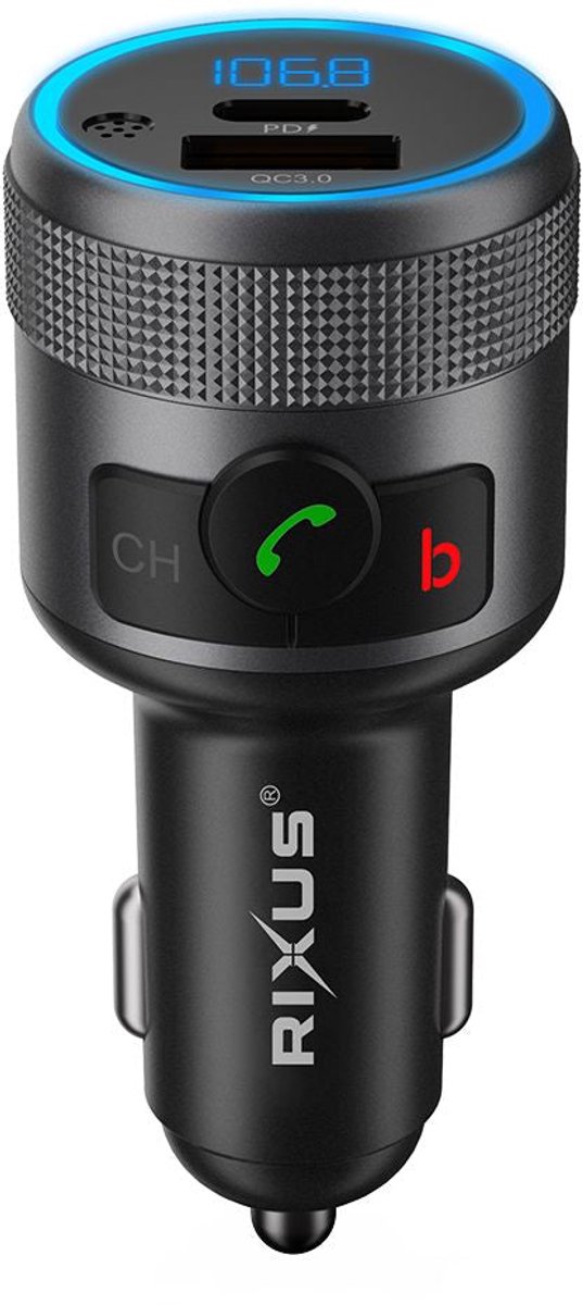Rixus RXBT26 Car FM Bluetooth Transmitter Black