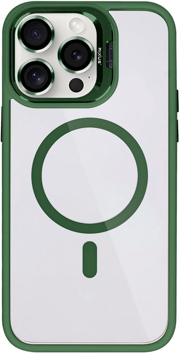 Rixus Classic 03 Case With MagSafe For Apple iPhone 15 Pro Dark Green