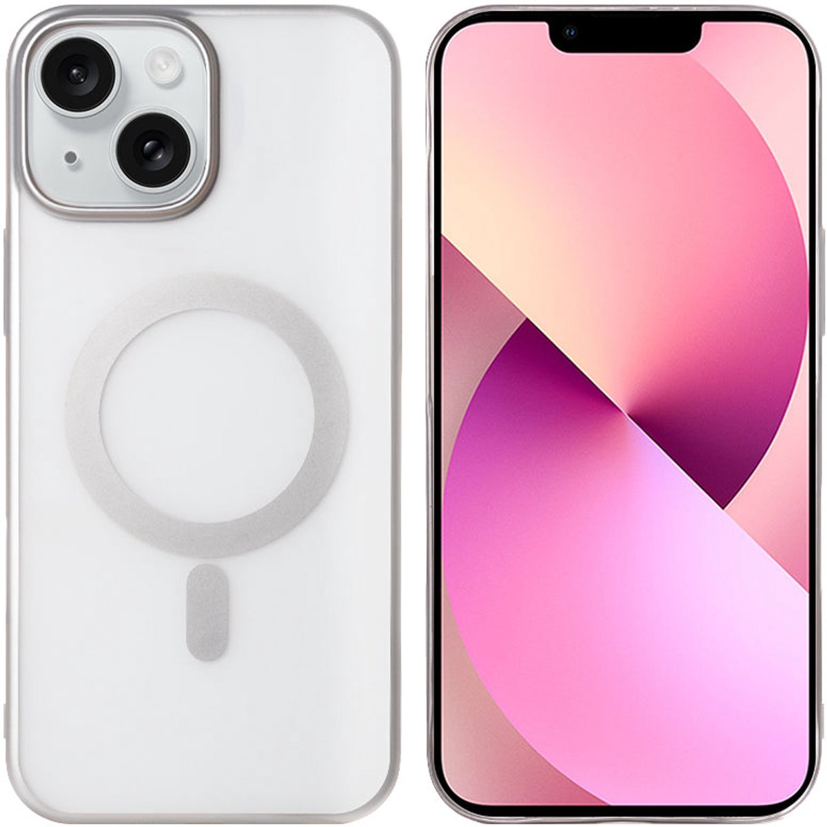 Rixus Instinct Mag Case For iPhone 13, 14 Silver