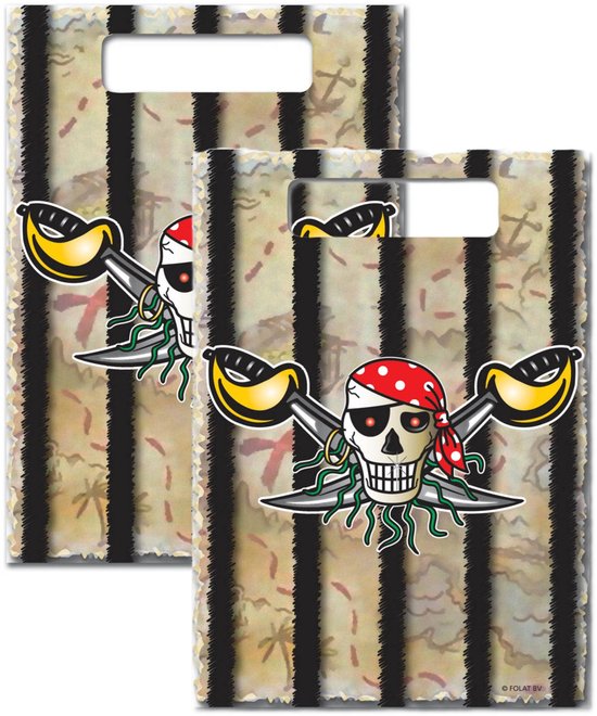 Piraten verjaardag feestzakjes - 16 stuks - snoep uitdeelzakjes feestartikelen