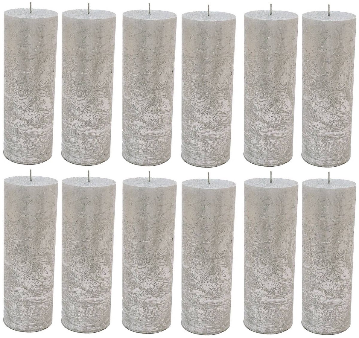 Stompkaars - stompkaars | silver | ø7x20 cm - zilver - ø7x20x set van 12 stuks in doos