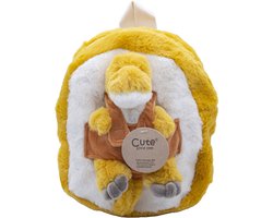 Cute since 1999 - Dinosauruspark - Gele Dinosaurus rugzak - Boekentas kleuter - Zachte rugtas meisjes en jongens - 25x21 cm