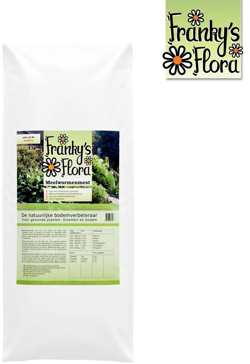Franky's Flora - Frass - Meelwormenmest korrel - 20 kilo