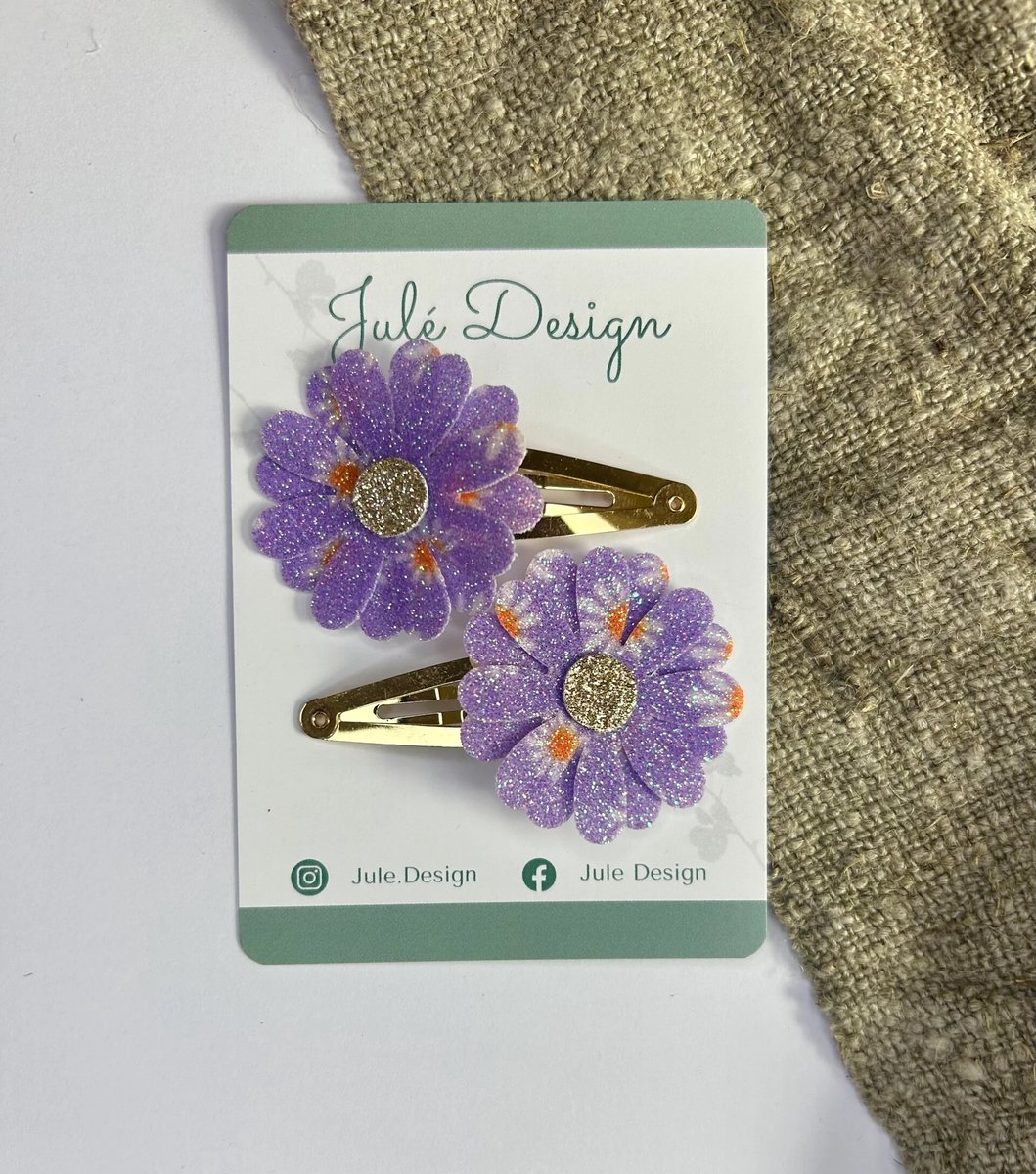 Julé Design haarspeldjes Rhodé bloem paars