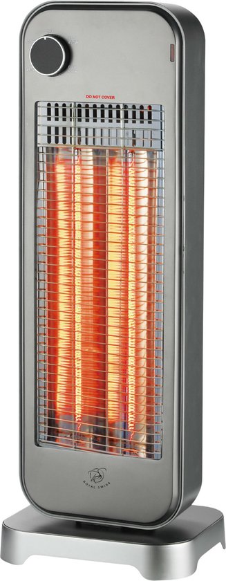 Royal Swiss® Elektrische Kachel – Carbon Heater 450/900W – 2 Warmtestanden – Energiezuinig – Stil Verwarmen voor Slaapkamer & Woonkamer