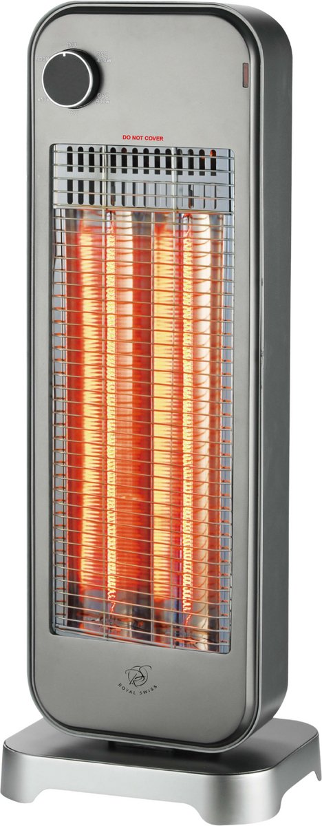 Royal Swiss® Verwarming Electrisch – Carbon Heater 450/900W – 2 Warmtestanden – Energiezuinig – Stil Verwarmen voor Slaapkamer & Woonkamer