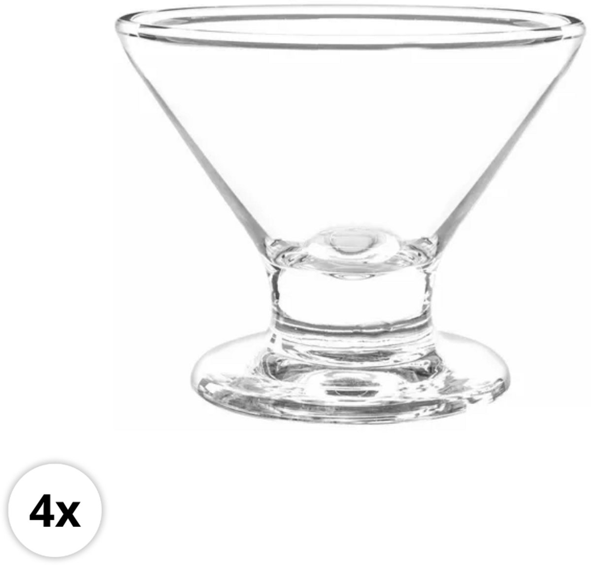 IJscoupes – Set van 4 – Dessertglazen / Sundae glazen – 170 ml – Voor ijs & toetjes