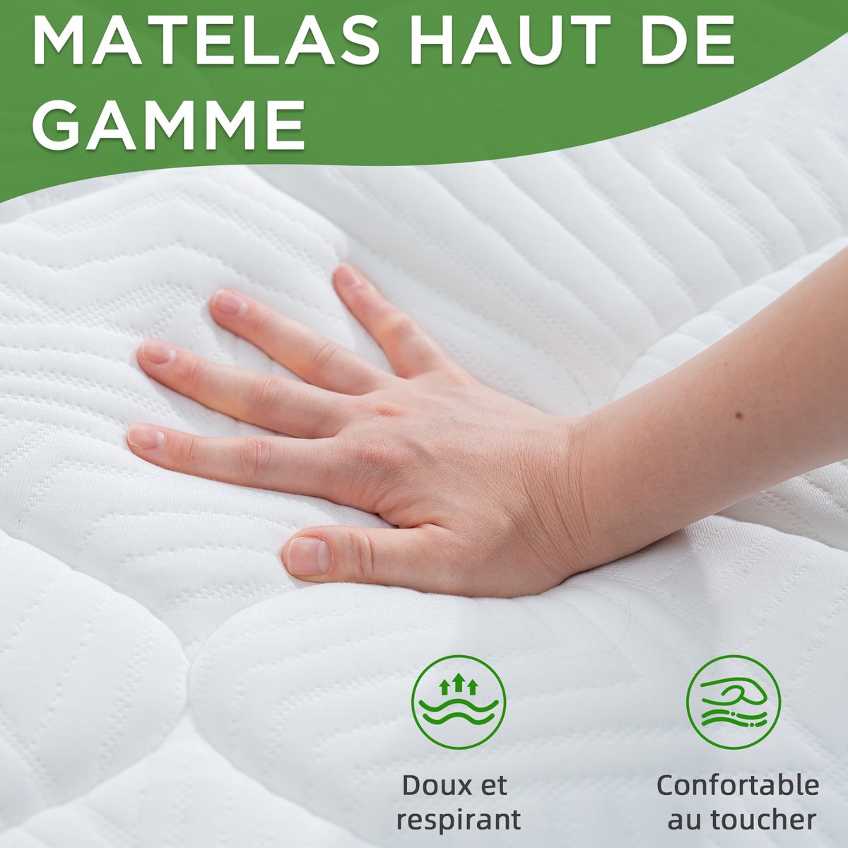 HOMAVO Matras 140x200 cm 25 cm Pocketveringmatras 7-Zones thumbnail 4