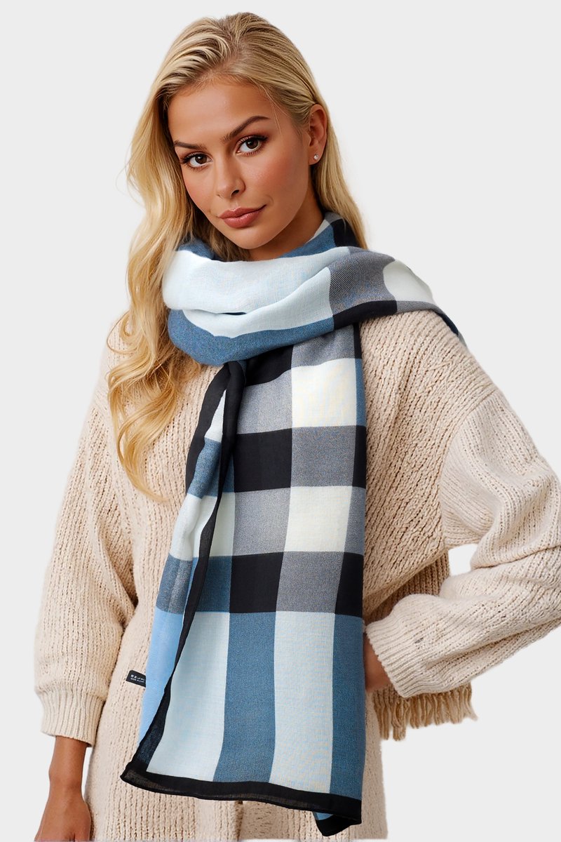 Geo Print Sjaal in Blauw