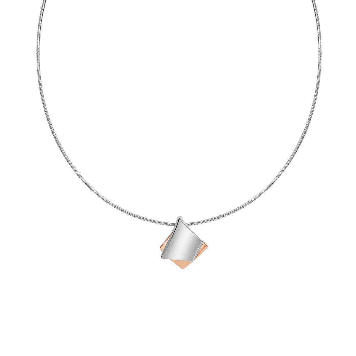 Celesta Silber Halskette Silber 925 rhodiniert und rosé-vergoldet 42cm lang