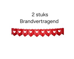 2x Slinger Hartjes Brandvertragend/ Brandveilig. Huwelijk, Jubileum, Valentijn, Versiering, Themafeest, Verjaardag, Carnaval.