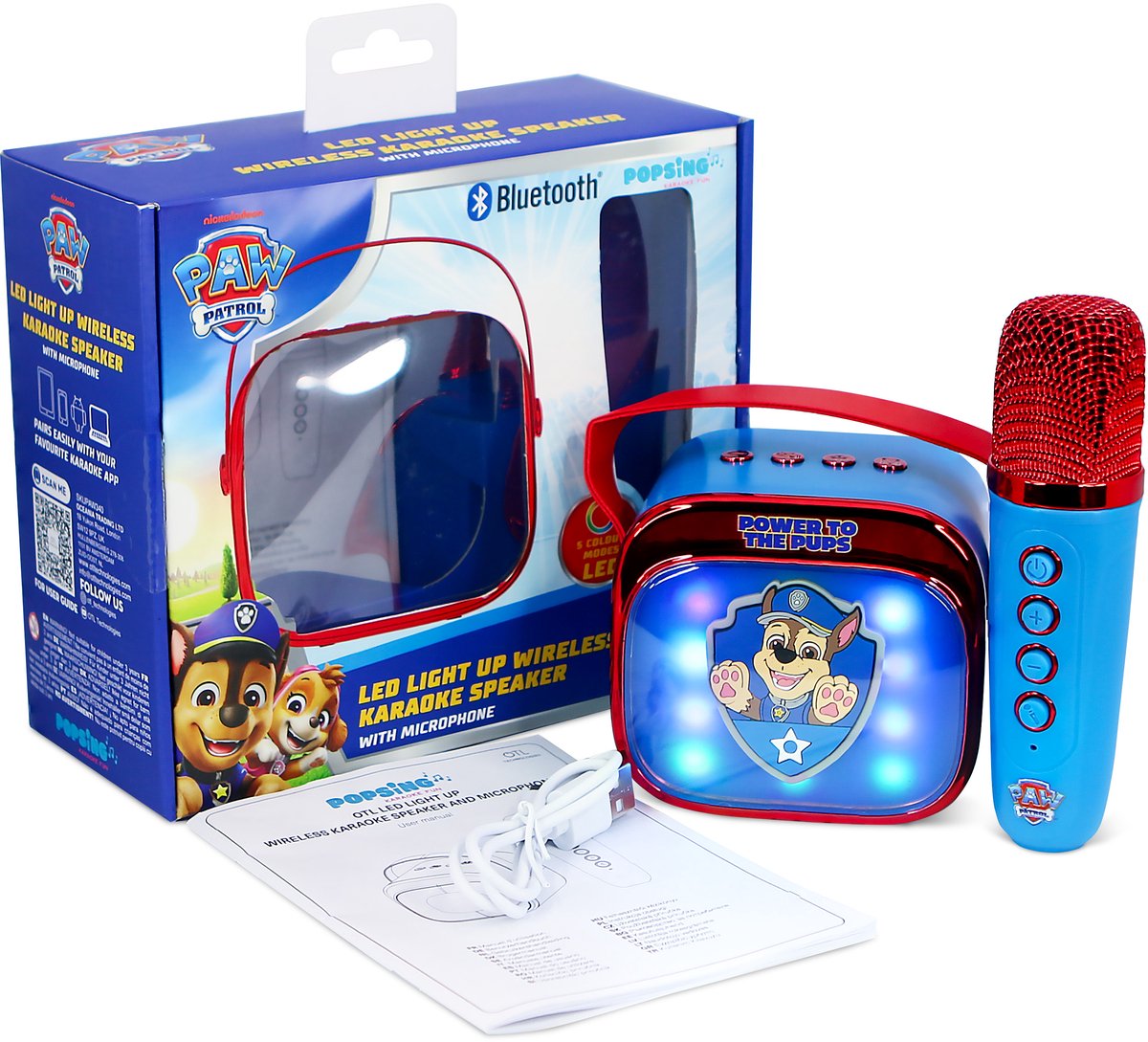 Paw Patrol - karaoke set voor kinderen - draadloze microfoon en speaker - met lichteffecten en stemeffecten — cadeau in Spellen & Speelgoed - foto 2