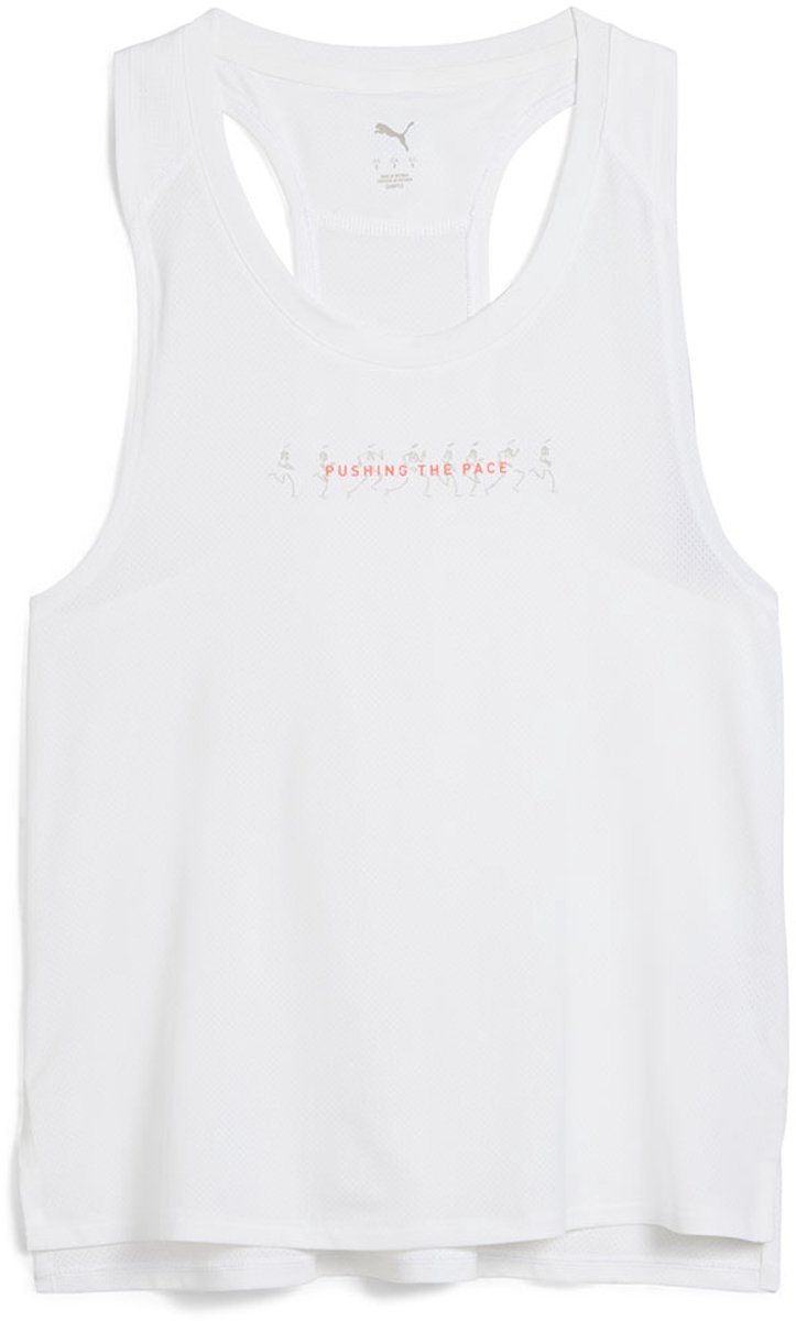 Puma Run Graphic Mesh Mouwloos T-shirt Vrouw Wit