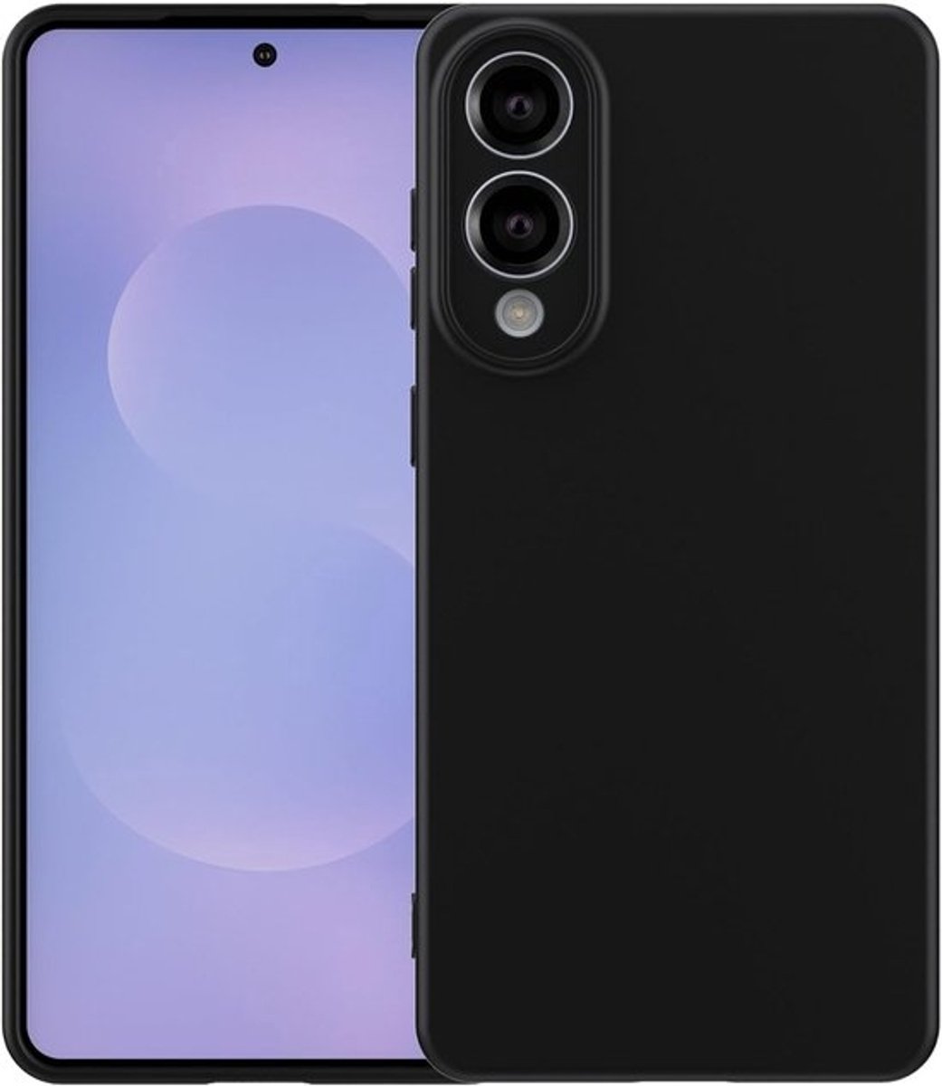 Stevig Siliconen Back Cover met Camera Bescherming - Hoesje Geschikt voor Samsung Galaxy S25 Edge - Zwart