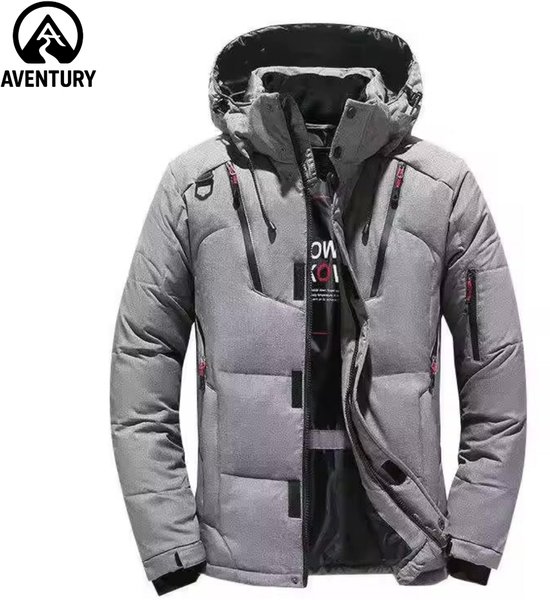 Winterjas - Heren winterjas - Puffer jas - Outdoor - Wintersport - Capuchon - Winddicht - Winterjassen - Windjack - Maat L - Grijs
