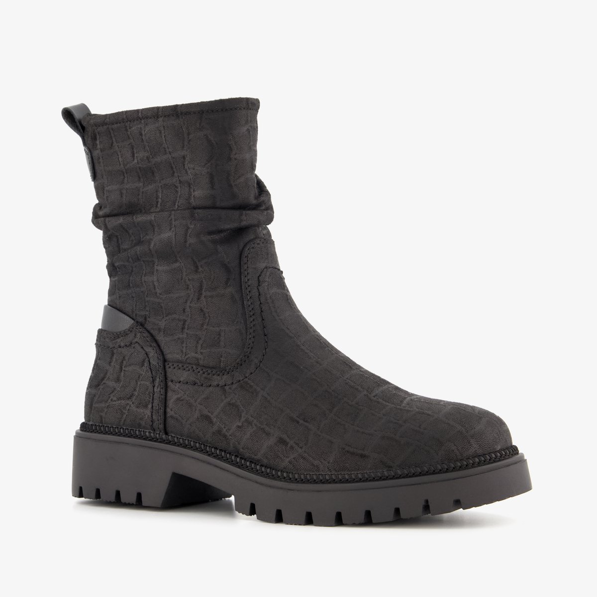 Blue Box dames croco boots zwart - Maat 37
