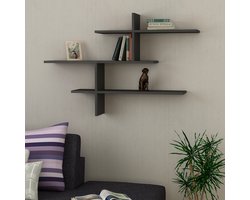 Asir - Wandplank - Antraciet - 80,5 x 123 x 22 cm