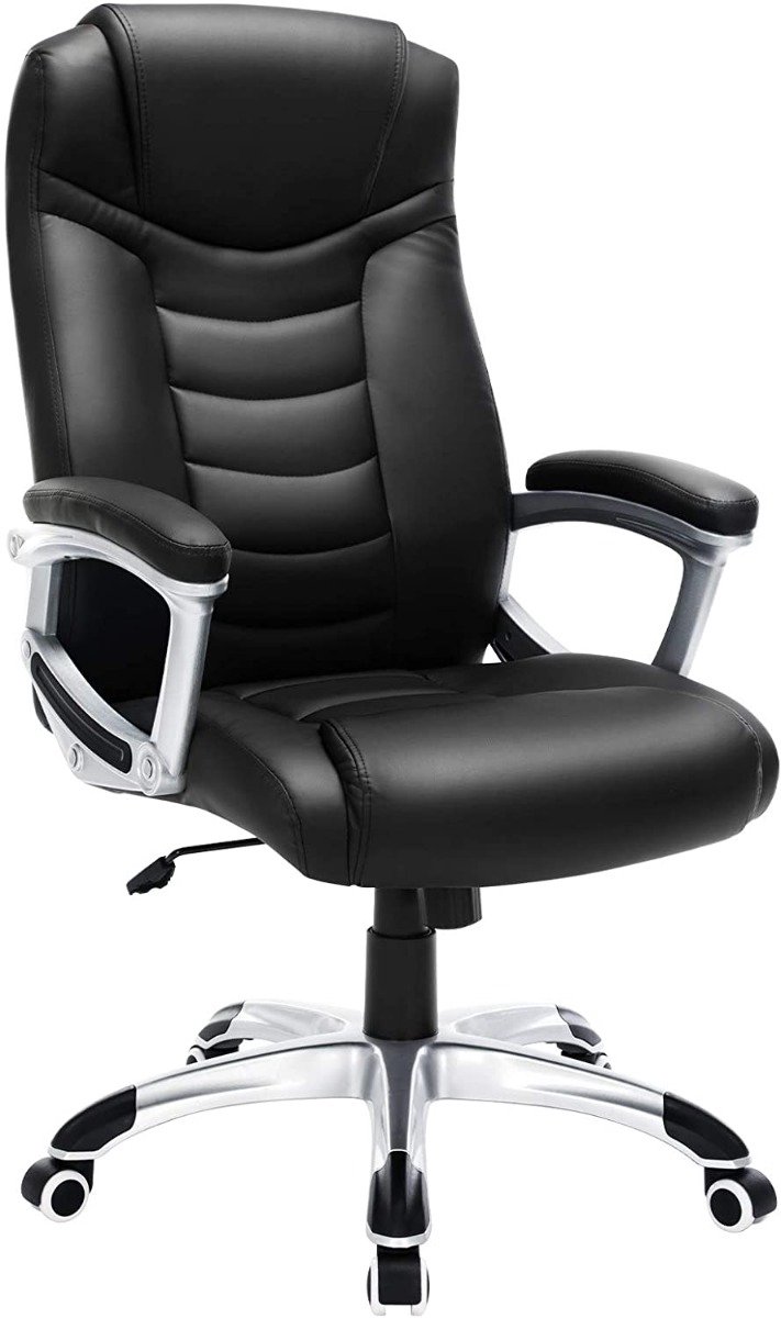 Ergonomische Bureaustoel - 52 D x 53 B x 122 H - Zwart Kunstleer