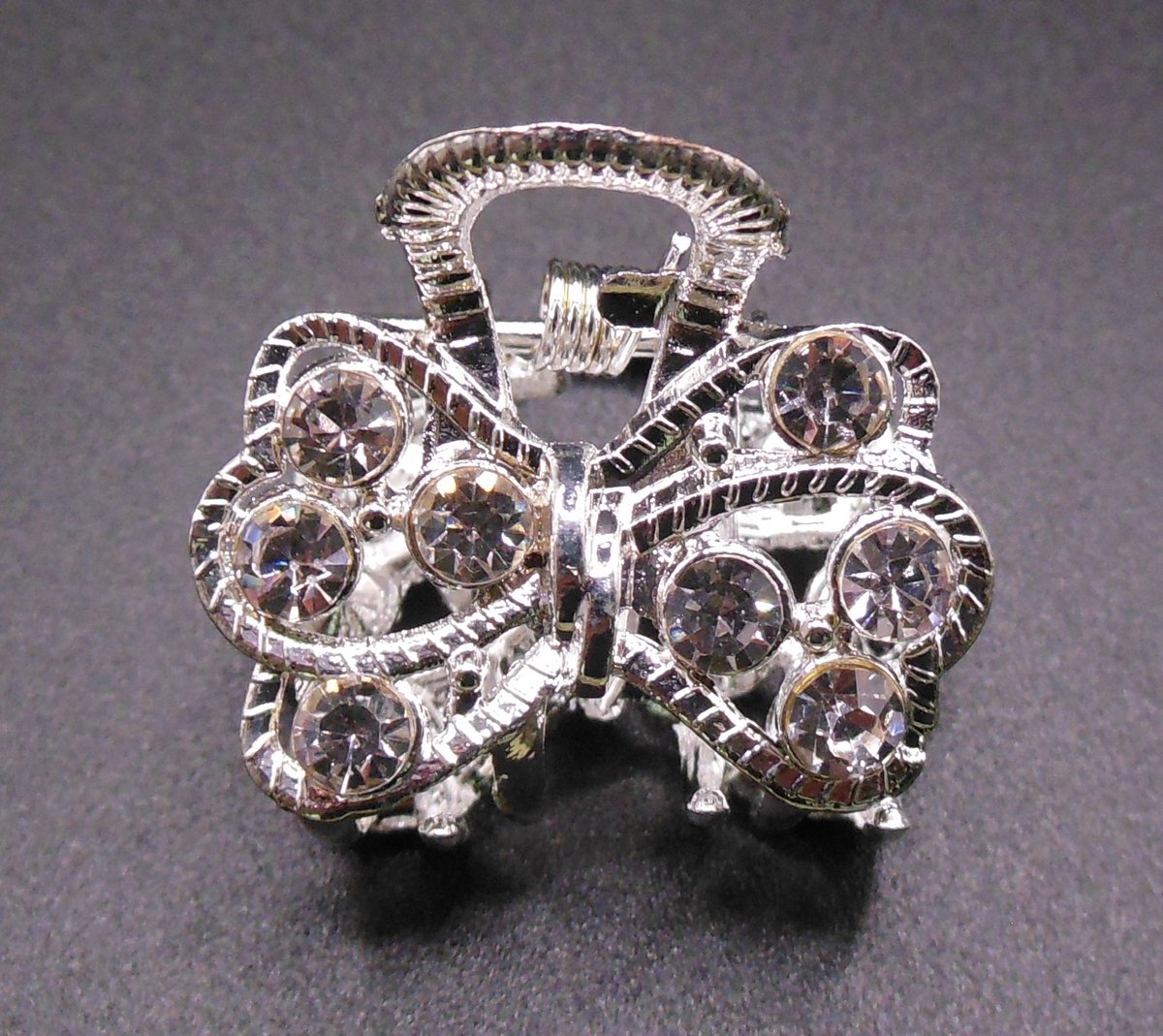 Haarklem metaal klein zilver vlinder #1