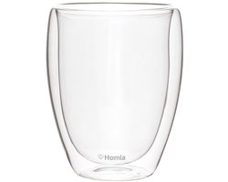 HOMLA - Cembra Dubbelwandig Glas - Set van 2 Mok - 11 cm Hoog - 0,35 L Inhoud
