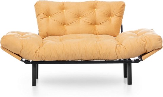 Asir - 2-zits slaapbank (bankbed) – mosterd – 155 x 70 x 85 cm