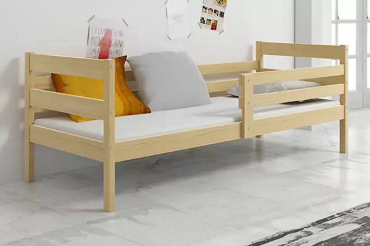 BMS - Single Youth Bed - 90x200 cm - Pine Wood - TÜV Certified