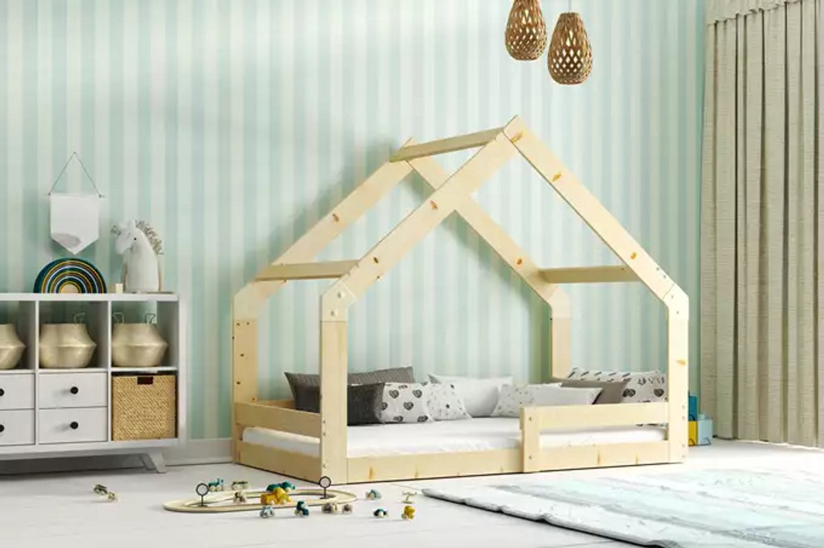 BMS Cottage - Eenpersoonsbed - 80x160 cm - Natuurlijk Hout