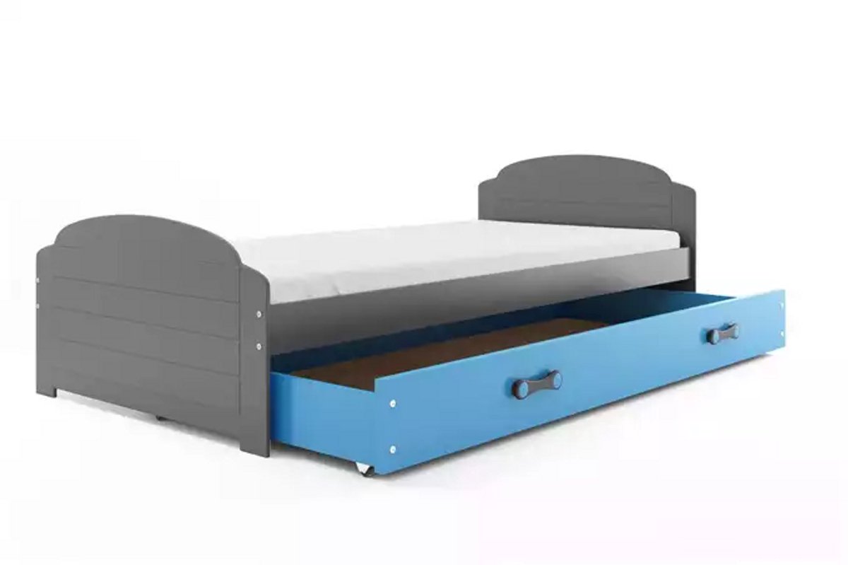 BMS - LILI Single Youth Bed - 90x200 - Graphite/Blue