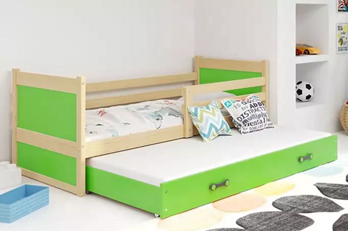 BMS - Pull-Out Youth Bed - 90x200 - Pine/Green