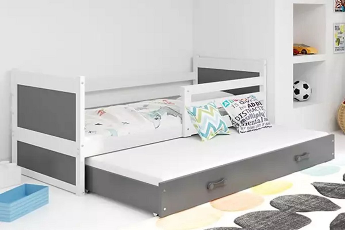 BMS Jeugdbed - 90x200 cm - Wit/Graphiet