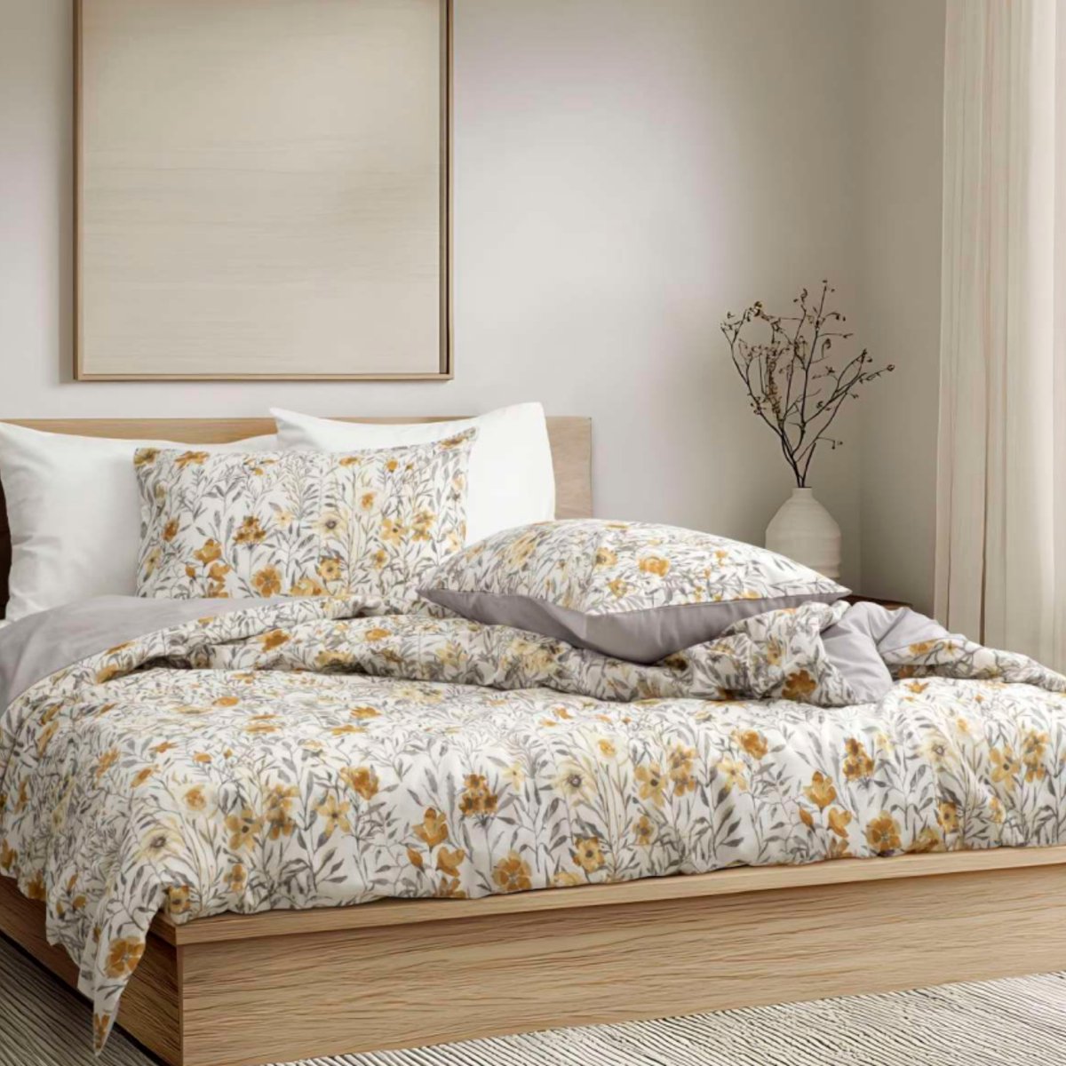 L&G - %100 Katoen Dekbedovertrekset - Eenpersoons - 1 x 140x200 cm dekbedovertrek + 1 x kussensloop 60x70 cm - Beddengoedset - Bedovertrek - Asrid Spice