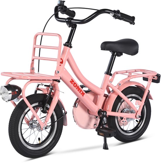 Zonix Meisjesfiets 12 Inch Pastel Roze Kinderfiets Transport Voor Meisjes Van 2 Tm 4 Jaar Geschikt Voor Kledingmaat 90-105 van Zonix — afbeelding 2