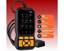 Geavanceerde OBDII/EOBD Auto Diagnose Scanner - Snelle OBD2 Foutcodelezer met Real-Time Datastroom, 35901 DTC-Bibliotheek & Accuspanningscontrole - Zonder Batterij - Geel