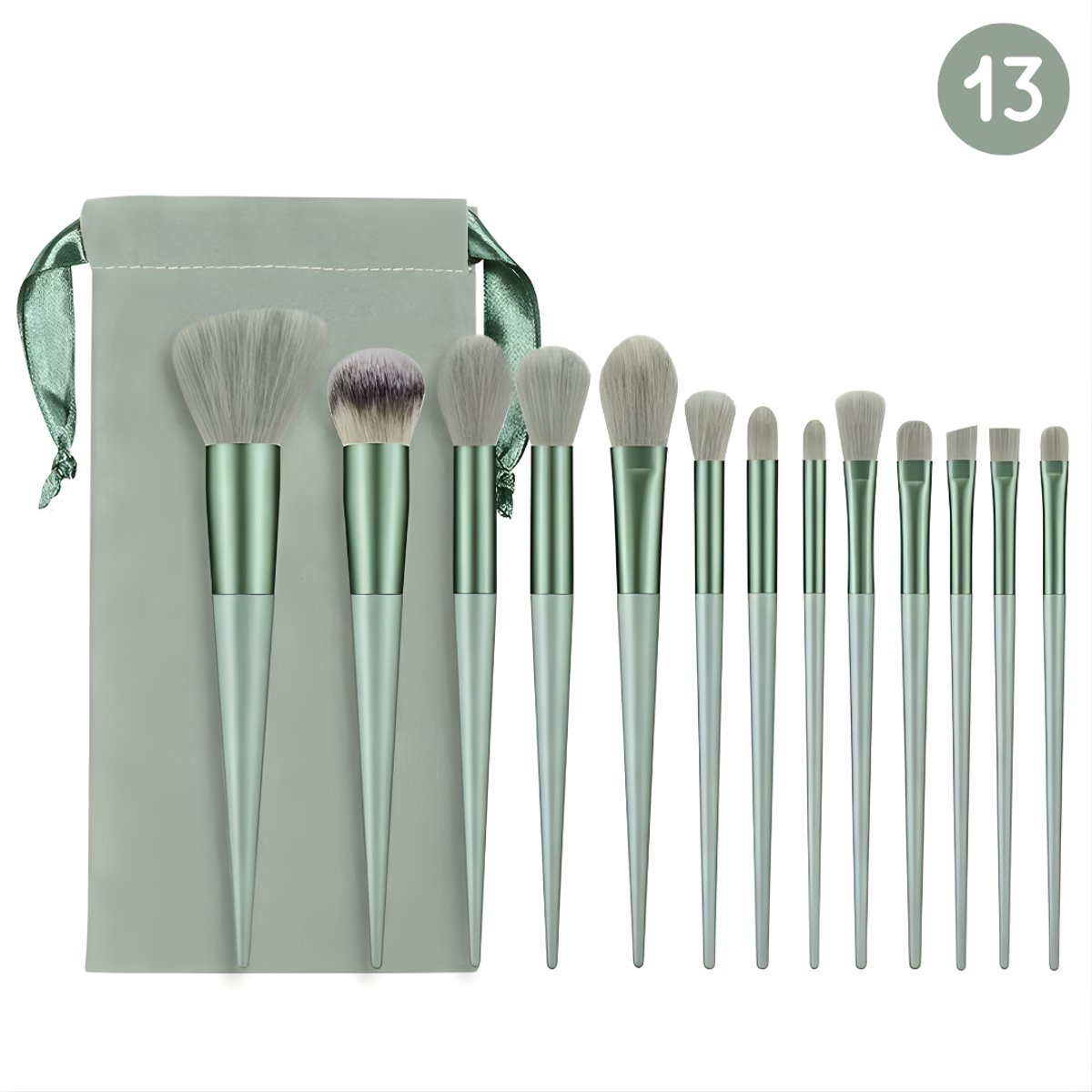 INTER-ESQUE Make-up kwasten – 13-delige Set – Gezicht & Ogen – Inclusief Opbergzakje