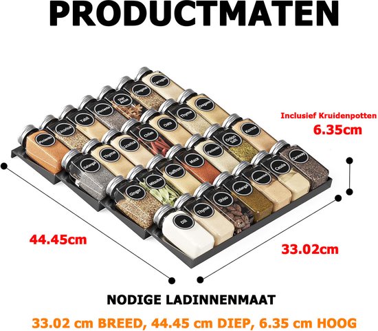 Organess Kruidenrek Lade 4 Laags Voor 28 Kruidenpotjes Acacia Kruiden Organizer Keukenlade Organiser 694069055
