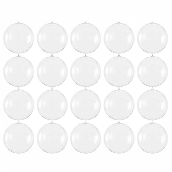 Boules de Noël transparentes Longziming - Ornements à remplir DIY - Plastique - 6 cm - Lot de 20 - Décoration de Noël - Pour sapin, maison et Fête de mariage