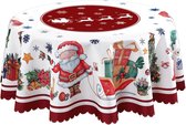 Kerst tafelkleed rond-Kerst tafelkleed-150cm-Kerstversiering-Sneeuwvlokboom Sneeuwpop Hert Kersttafelkleed - Voor Feestdecoraties