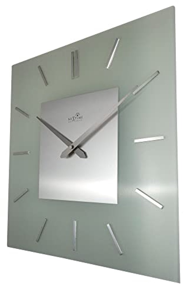 Transparante Vierkante Radio Geregelde Wandklok 40cm