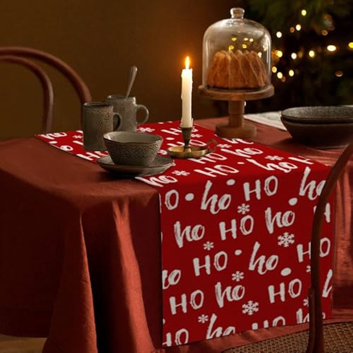 Kerst Tafelloper 30 x 300 cm - Rode Tafeldecoratie voor Binnen en Buiten