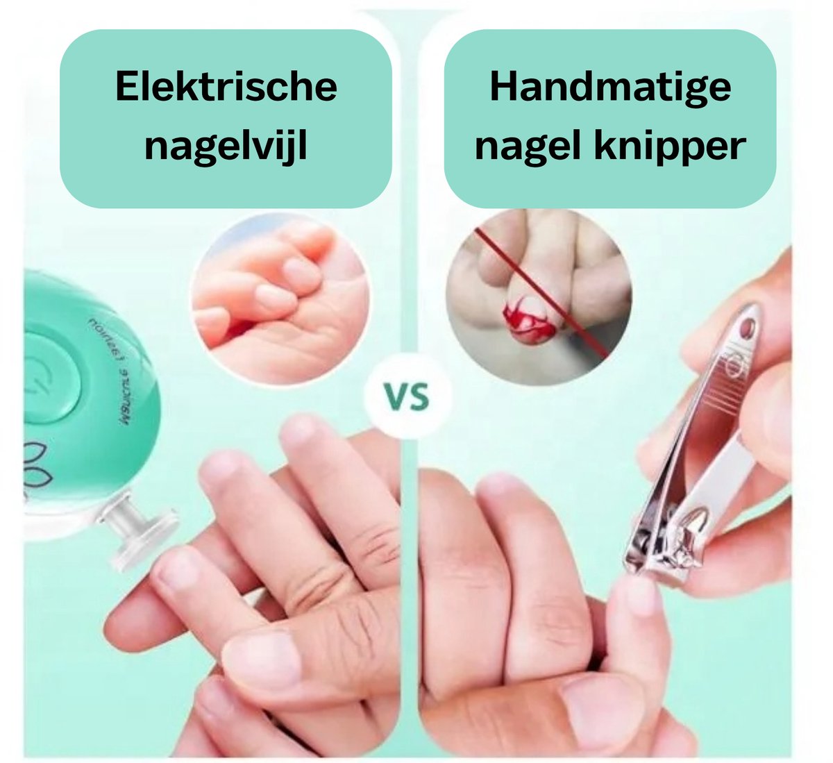 TSD goods – Baby Nagelvijl – Elektrische Baby Nagelvijl – Inclusief Batterijen – Manicureset – Verzorgingsset – Nagelschaartje – Wit — cadeau in Verzorging - foto 4