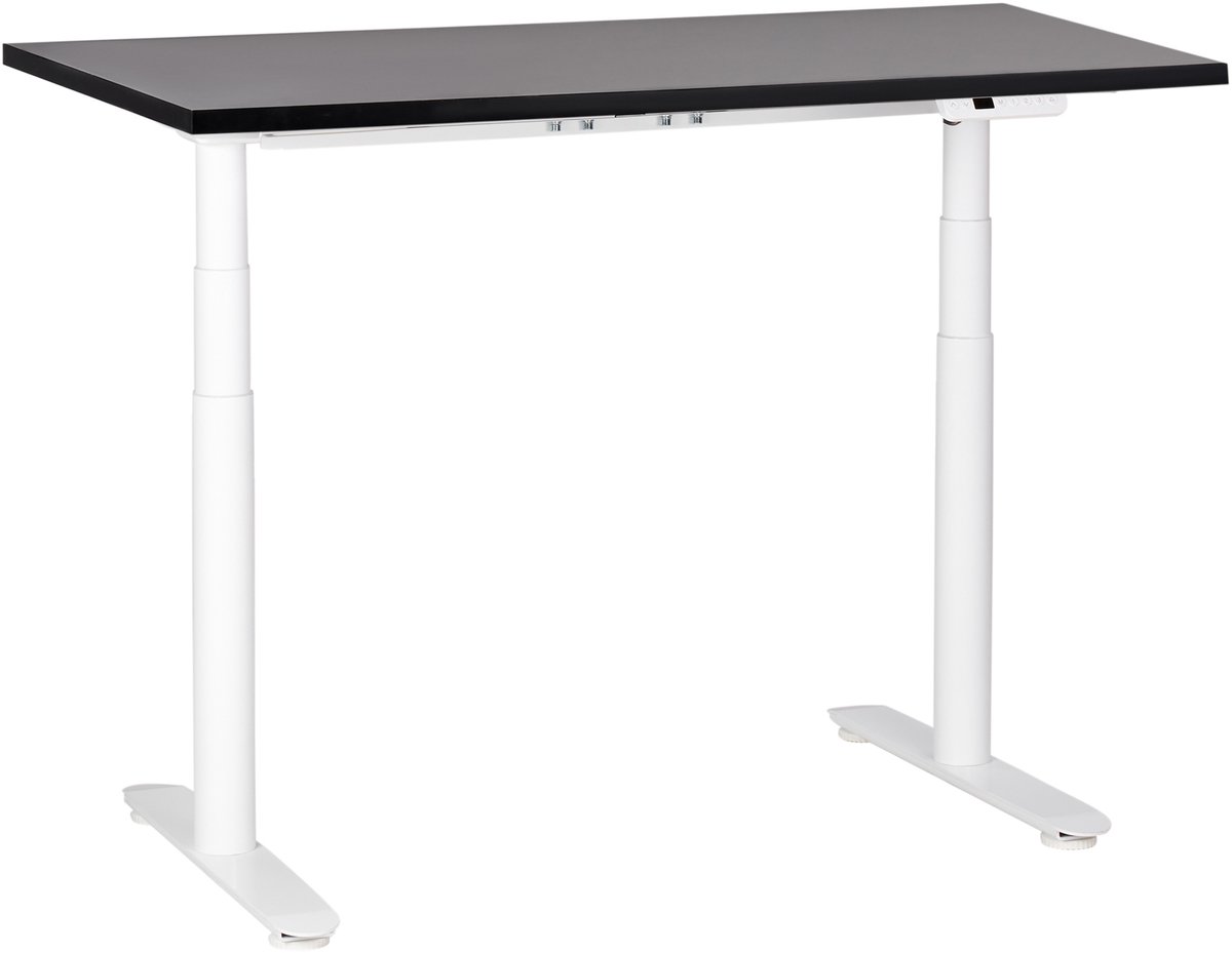 Beliani DESTINAS - Elektrisch bureau - Zwart/Wit - 120 cm - Spaanplaat
