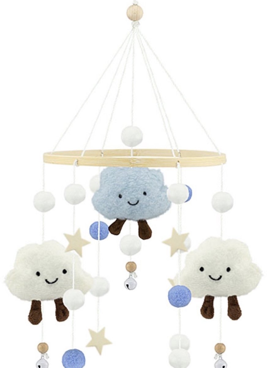 Wiegmobiel Wolken - Wit/Blauw - 50 cm - Ulysse Couleurs d'Enfance